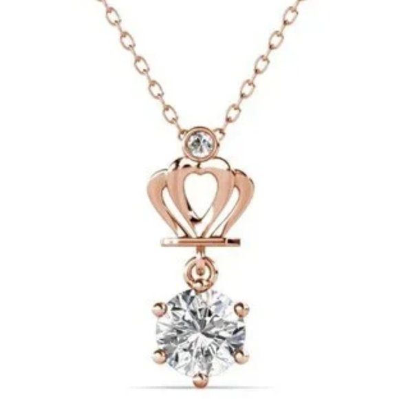 Certified 1ct. t.w. Diamond Moissanite Crown Necklace NEW - Picture 2 of 7